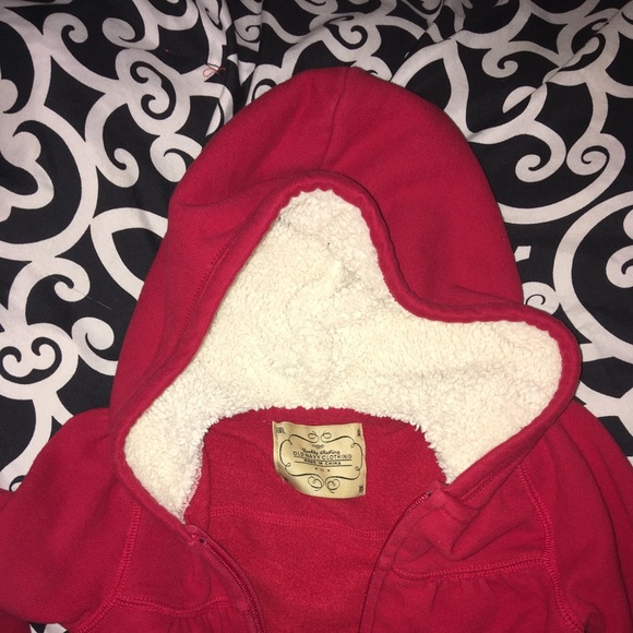 Toddlers Sherpa lined Red hoodie - Picture 3 of 7